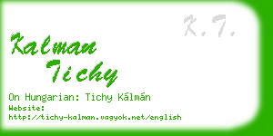 kalman tichy business card
