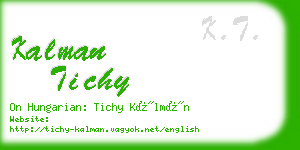 kalman tichy business card